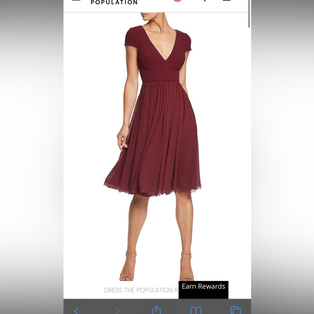 Dress the population Corey dress burgundy